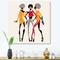 Designart - African American Women Silhouettes II - Modern Canvas Wall Art Print
